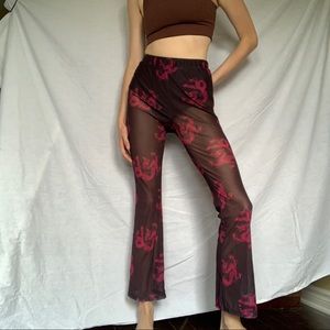 Dragon Printed Mesh Pants w Built in Undershorts